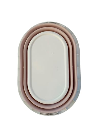 Magic Katlanır Çamaşır Selesi 25 Litre Beyaz - Pembe