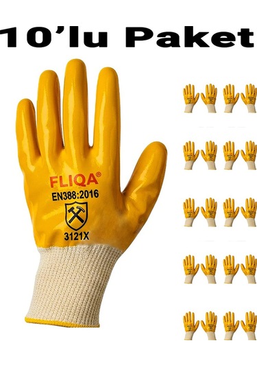 Sg61 Plus Tam Nitril Aşınmaya Dayanıklı Mekanik İş Eldiveni 10'lu