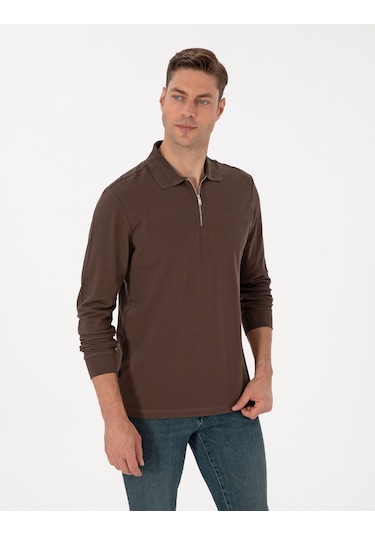 Pierre Cardin Erkek Koyu Kahverengi Sweatshirt 50314046-vr084 Koyu Kahverengi