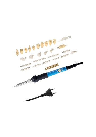 28 Adet 60w Elektrikli Ayarlanabilir Sıcaklık Kaynak Havya Seti Oyma Pyrography Aracı Ahşap Kabartma Yanan Havya Kalem Seti