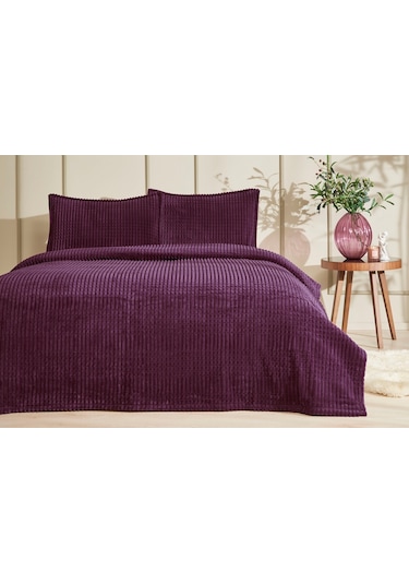 Özdilek Piramit Çift Kişilik Yatak Örtüsü Mürdüm 220x240 Mürdüm