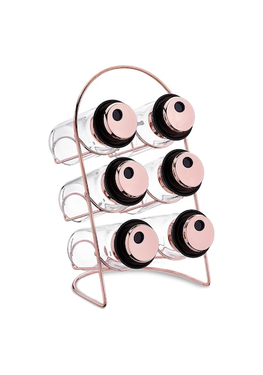 Korkmaz Stora Glass 7 Parça Rosegold Baharat Seti