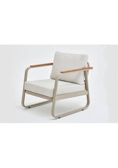 Rio Alüminyum Bahçe Oturma Grubu 3+1+1+y.üksek Sehpa - Kum Rengi Kum Beji