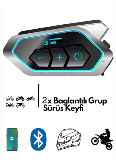 Ip67 Su Geçirmez 2 Kişi 300m Motor Telsiz İnterkom Bt5.3 Rgb Işık