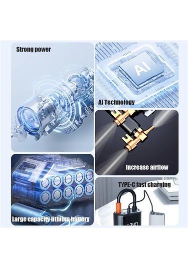 Jialan Kablosuz Araç Hava Kompresörü Hava Pompası Dijital Ekran