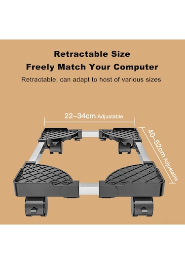 Lemestar "bilgisayar Kasa Tekerlekli Standı - Ayarlanabilir, Soğutma Destekli, 80kg Taşıma Kapasiteli"