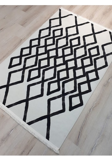 Doğuş Oslo 8222 Beyaz Siyah Kilim 120X180 Cm