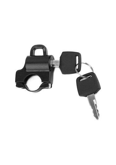 Shineyee Motosiklet Kask Kilidi 22mm Universal Siyah - Dayanıklı Demir, Hava Ve Çizik Korumalı, 2 Anahtar İle