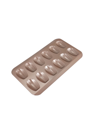 Sointeresting 12 Bardak Kabuk Şeklinde Yapışmaz Madeleine Tava Karbon Çelik Kalıp Pişirme Kalıbı Araçları Altın