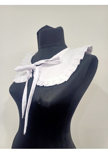 Kadın Fırfır Detay Gömlek Yaka Beyaz