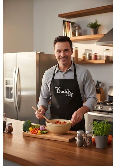 Daddy Chef - Siyah Mutfak Önlüğü Renkli