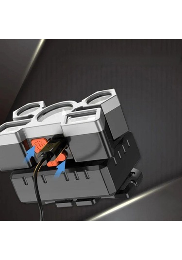 Büro Ev Ofis Aydınlatması İçin 5led 4mod Şarjlı Cob Led Avcı Balıkçı Kafa Lambası Gri