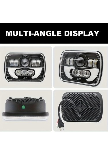 Motion003 Lupuauto 1 Adet 12.7x17.78cm Led Kare Baslikli Far Beyaz Drl H4 Farlar Kamyon Offroad