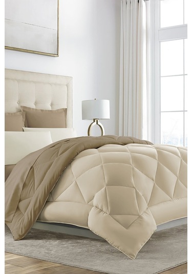 Alla Turca Çift Taraflı Lux Uyku Seti - Çift Kişilik Özel Çantalı Krem- Sütlü Kahverengi Krem - Sütlü Kahverengi