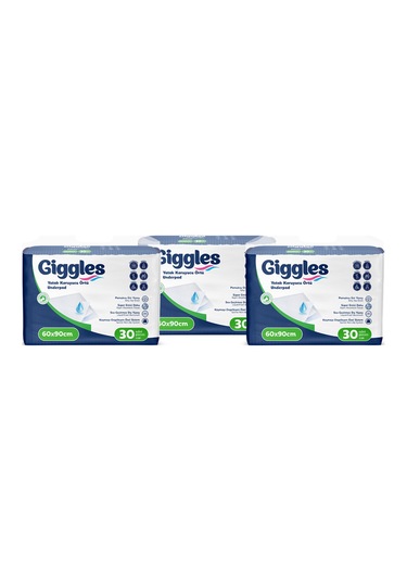Giggles 60 x 90 Yatak Koruyucu Örtü 30'lu 3 Paket 90 Adet