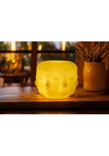 Fener Mum Buddah Krem Kavun Kokulu Dekoratif Mum