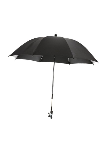 Suntek Bebek Arabası Şemsiyesi Kelepçeli Seyahat Yaz Açık Siyah Siyah