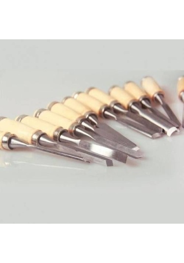 Troy 25004 Ahşap Oyma Bıçak Seti. 12 Parça