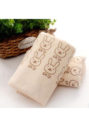 Emici Mikrofiber Havlu Banyo Kurutma Bezi Sevimli Tavşan El Yüz Havlusu Sarı