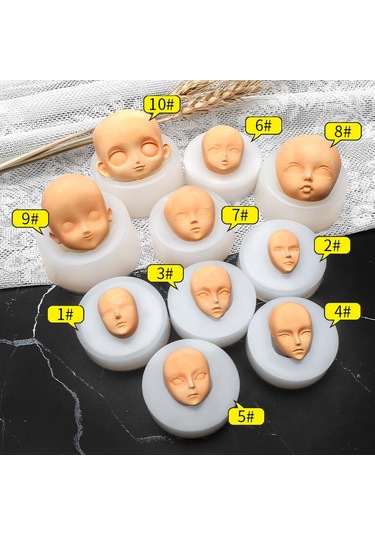 Soulader 10'lu Silikon Kek Kalıbı Seti - Yüz Ve Karikatür Figürlü Çikolata, Kek, Bisküvi Kalıpları Evde Kek Yapımı İçin Profesyonel Pişirme Kalıpları Çok Renkli