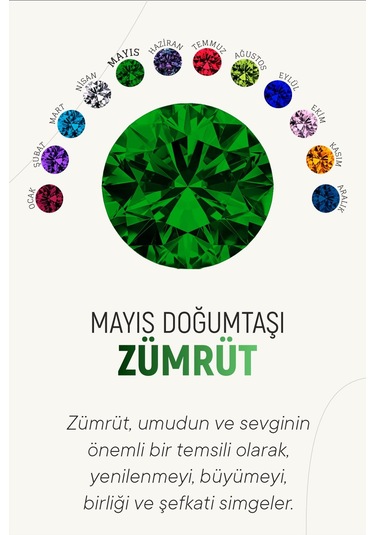 Mayıs Zümrüt Doğum Taşı Rose Tektaş Çivili Gümüş Küpe Gümüş