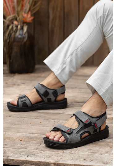 D2026 Günlük Ortopedik Confort Erkek Sandalet Füme