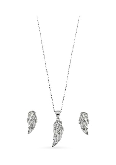 Oya Silver Işıltılı Melek Kanadı Gümüş Set&takım