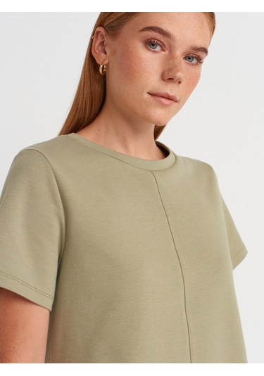 Dilvin 91523 Kısa Kollu Mini Elbise-çağla Çağla