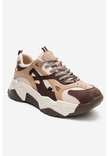 Luvishoes Lecce Kahverengi Süet Multi Kadın Spor Ayakkabı Kahverengi