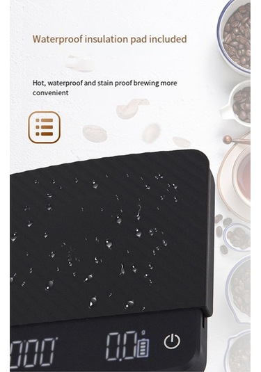 Kahve Elektronik Terazi Kahve Dökme Elektronik Damlama Kahve Terazisi Siyah