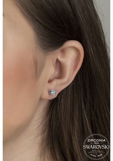 Union Swarovski Zirconia Kadın Tektaş Gümüş Küpe