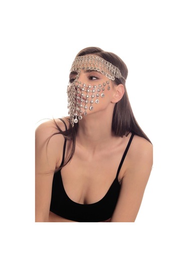 Kadın Antik Gümüş Kaplama Yonca Stilizesi Ayarlanabilir El Yapımı Peçe Gümüş