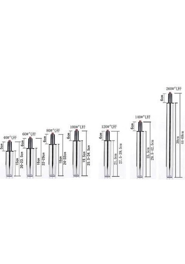 Türksit Ofis Koltuğu Yedek Parça 120'lik Krom Amortisör Beyaz