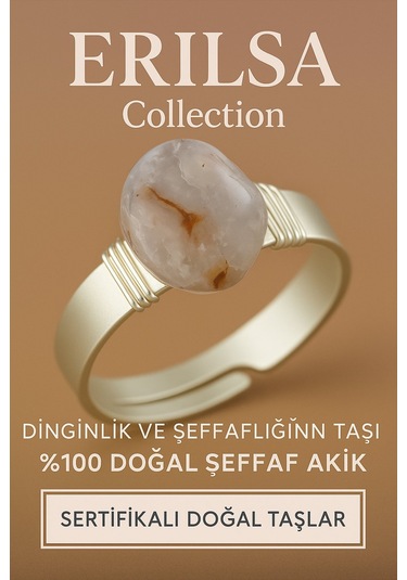 Sertifikalı Doğal Şeffaf Akik Taşı Yüzük Ayarlanabilir Kalın Tımbıl Kasa Şeffaf