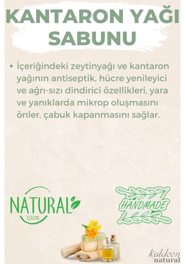 Kabak Lifli El Yapımı Doğal Kantaron Yağı Sabunu 120 G x 3 Adet