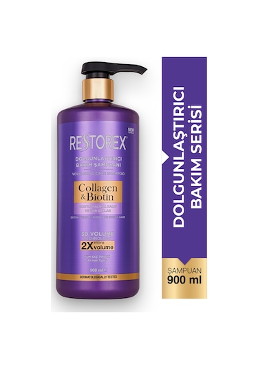 Restorex Collagen & Biotin Hacimsiz Saçlar Için Dolgunlaştırıcı Şampuan 900 ml