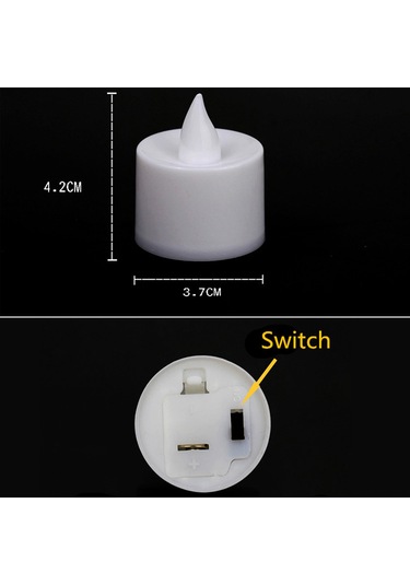 24 Adet Simülasyon Alevsiz Çay Mumları Led Mum Işıkları Düğün Yıldönümü İçin Beyaz