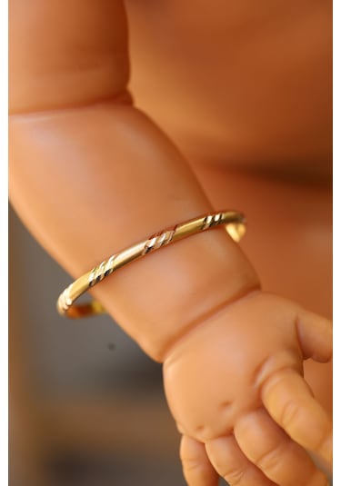 Yenigün Kuyumculuk Yatırımlık Çizgili Model 2.10 Gr Bebek Altın Bilezik