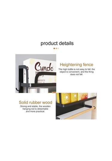 Dancemonkey Mutfak Tek Katlı Manyetik Buzdolabı Raf, Pratik Tutacağı Saklama Aksesuarı Siyah