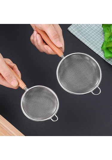 Ulzyvf Yağ Suyu Paslanmaz Örgü Net Meyve Konforlu Kepçe Kavrama Kaşık İnce Fonksiyonlu Filtre Erişte Elek Çok Amaçlı Çelik Mutfak Aleti Çelik