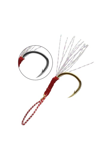 Suntek 10 Adet Balıkçılık Yrd Jig Kanca Örgü Gümüş-14