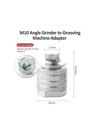 Singree M10/m14 Vida Bağlantılı Çelik Açılı Taşlama Adaptörü - 44.3x32x17mm Gümüş Renk