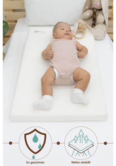 Mordesign Bebek Reflü Yatağı, Yıkanabilir Fermuarlı Tasarım, Yenidoğan Güvenli Yatış , Lyon Serisi Kırık Beyaz Zg989-2