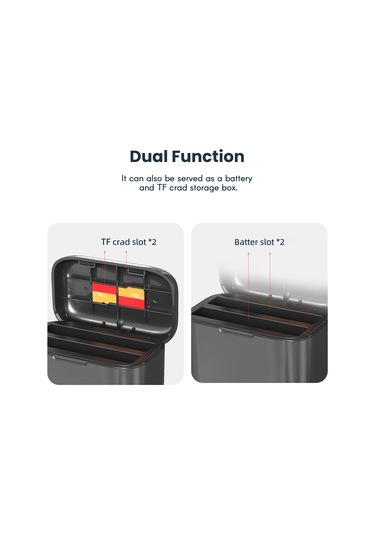 Amagisn Ad13 2 Yuvalı Pil Şarj Cihazı Taşınabilir Pd3.0/pd2.0 Siyah