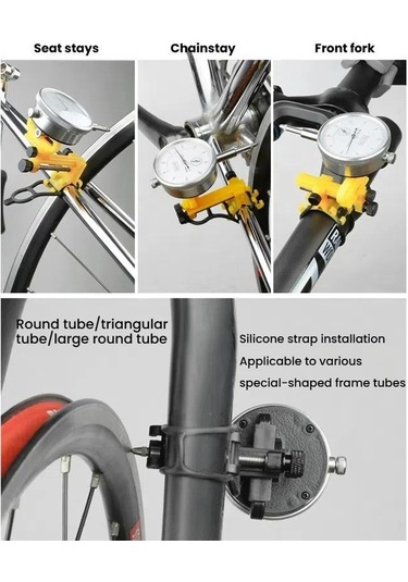 Sones Bisiklet Jant Ayar Platformu Düzeltme Mekanik Aleti, Renk: Bt110a Sarı Kadranlı