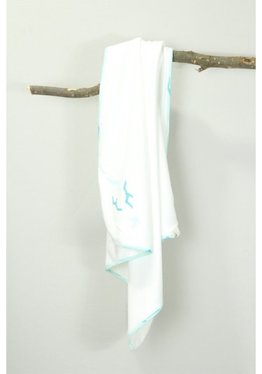 Ecocotton Turna Bebek Bebek Penye Battaniye Beyaz 90x90 Cm Turuncu