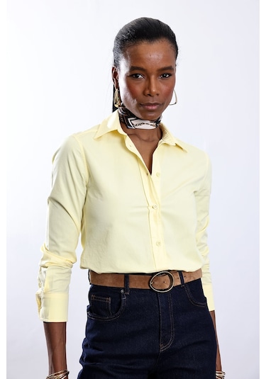 5in1Canpolat Sarı Slim Fit Gömlek 17449 Sarı