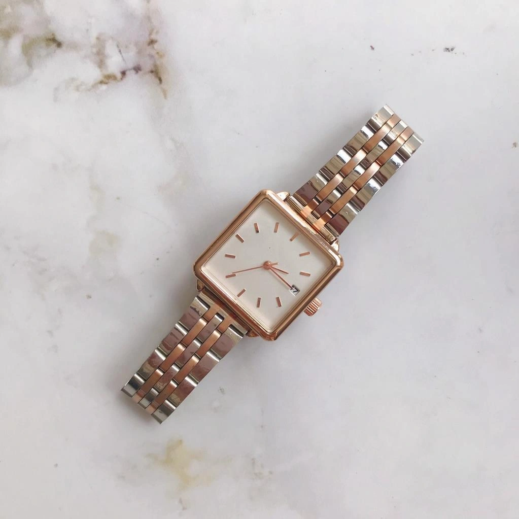 Fully Rose Kasa Rose Gold Gümüş Kare Kadın Kol Saati Rose Gold