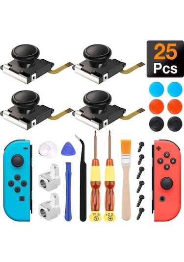 Vıdges İçindekiler: 25'li Tamir Ve Değişim Seti Nintendo Switch Stickler Çeviri: 25'li Tamir Ve Değişim Seti Nintendo