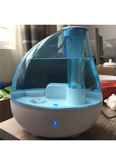 Yatak Odası İçin Ultrasonik Soğuk Sis Nemlendirici, Fısıltı Sessizliğinde Ab Fişi Mavi